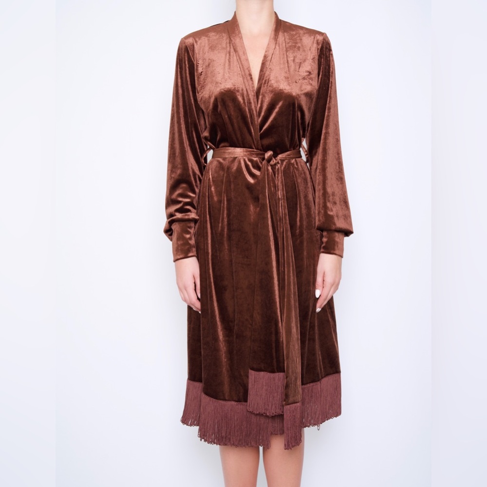 Velvet robe midi